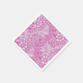 ウィリアム・モリス – ピンクマリゴールドフローラ スタンダードカクテルナプキン (角)