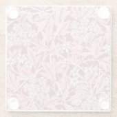 ウィリアム・モリス ピンク ティント ヴィンテージ フローラル ガラスコースター (裏面)