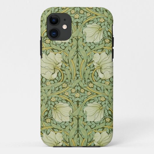 ウィリアム・モリス ピンパーネル フラワー ブルー 壁紙 Case-Mate iPhoneケース (裏面)