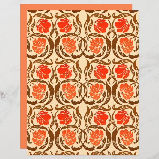 ウィリアム・モリス ピンパーネル、マンダリンオレンジ＆ブラウン (正面/裏面)