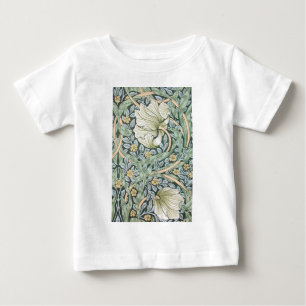 ウィリアム・モリス ピンピネリ フローラル 壁紙 ベビーTシャツ