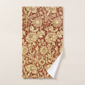 ウィリアム・モリス・ピン赤と白クス バスタオルセット (ハンドタオル)