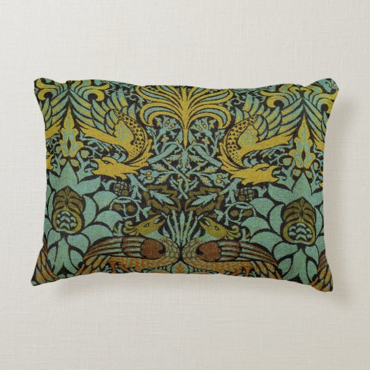 ウィリアム・モリス・ピーコック壁紙 アクセントクッション (裏面)