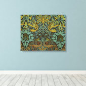 ウィリアム・モリス・ピーコック壁紙 キャンバスプリント (インサイチュ (ウッドフロア))