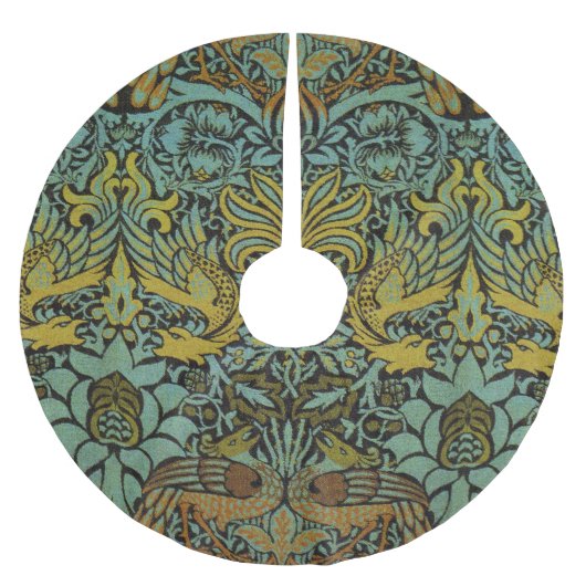 ウィリアム・モリス・ピーコック壁紙 ブラッシュドポリエステルツリースカート (正面)