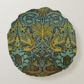 ウィリアム・モリス・ピーコック壁紙 ラウンドクッション (裏面)