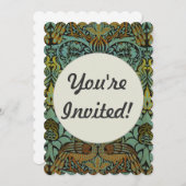 ウィリアム・モリス・ピーコック壁紙 招待状 (正面/裏面)