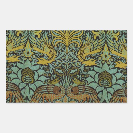 ウィリアム・モリス・ピーコック壁紙 長方形シール (正面)