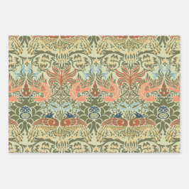 ウィリアム・モリス・ピーコック・アンド・ドラゴン ラッピングペーパーシート