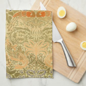 ウィリアム・モリス・ピーコック&ドラゴンアート&クラフツ キッチンタオル (四つ折り)