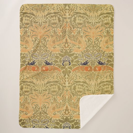 ウィリアム・モリス・ピーコック&ドラゴンアート&クラフツ シェルパブランケット (正面)