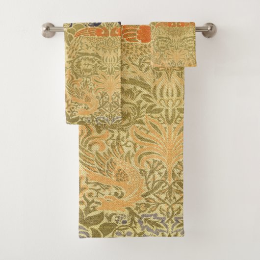 ウィリアム・モリス・ピーコック&ドラゴンアート&クラフツ バスタオルセット (インサイチュ)
