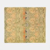 ウィリアム・モリス・ピーコック&ドラゴンアート&クラフツ フリースブランケット (正面(横))