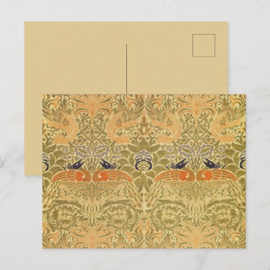 ウィリアム・モリス・ピーコック&ドラゴンアート&クラフツ ポストカード (正面/裏面)