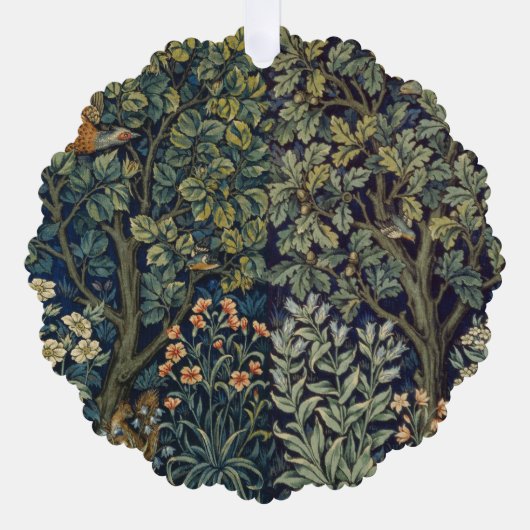 ウィリアム・モリス・フェアシャンバードツリーウッドランド オーナメントカード (正面)