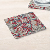 ウィリアム・モリス・フォレスト・アニマルズ スクエアペーパーコースター (アングル)