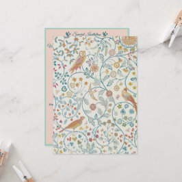 ウィリアム・モリス – フクロウとベリー壁紙 招待状