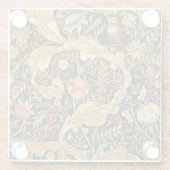 ウィリアム・モリス・フクロウ・アン・アカンサス ガラスコースター (裏面)