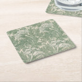 ウィリアム・モリス・フラワーパターン スクエアペーパーコースター (アングル)