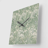ウィリアム·モリス·フラワー·パターン スクエア壁時計 (傾斜)