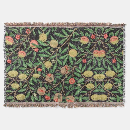 ウィリアム・モリス・フルーツパターンヴィンテージ スローブランケット (正面)