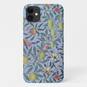 ウィリアム・モリス フルーツ ぶどうの実 青 オーナメント iPhone 11 ケース
