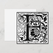 ウィリアム・モリス フローラル アルファベット モノグラム レター F 招待状 (正面/裏面)