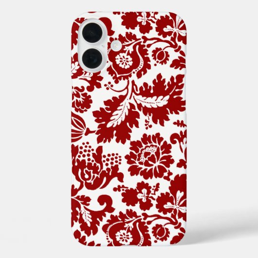 ウィリアム・モリス・フローラ・ダマスク深い 赤と白 Case-Mate iPhoneケース (裏面)