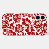ウィリアム・モリス・フローラ・ダマスク深い 赤と白 Case-Mate iPhoneケース (裏面 (横))