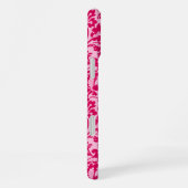 ウィリアム・モリス・フローラ・ダマスク、明るい赤紫色・アンド・ピンク iPhoneケース (右側面)