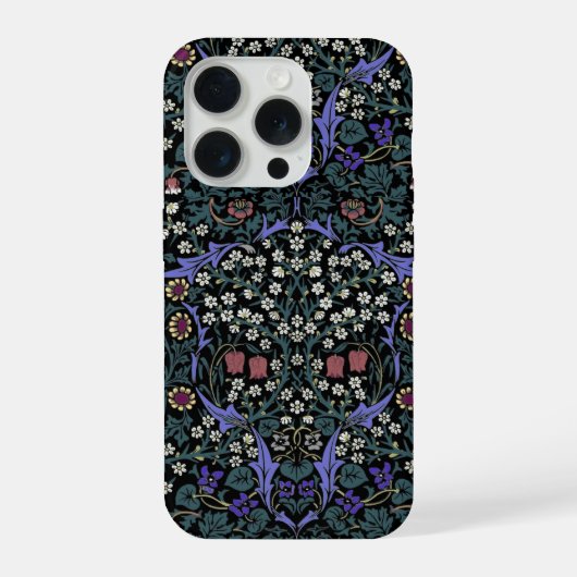 ウィリアム・モリス ブラックソーン ビクトリアン壁紙 iPhoneケース (裏面)