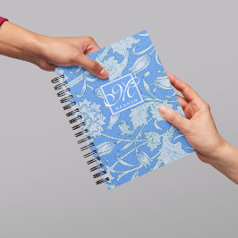 ウィリアム・モリス – ブルーワイルドチューリップ&モノグラム ノートブック