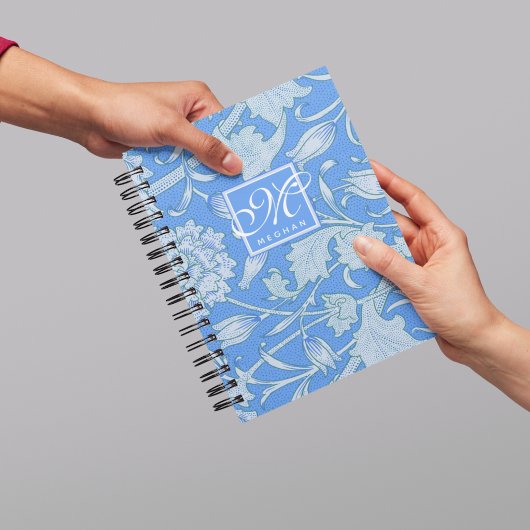 ウィリアム・モリス – ブルーワイルドチューリップ&モノグラム ノートブック