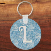 ウィリアム・モリス・ブルー・マリゴールド・モノグラム キーホルダー (正面)