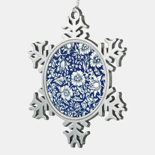 ウィリアム・モリス – ブルー・モロー、有名な柄、 スノーフレークピューターオーナメント (右)