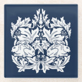 ウィリアム・モリス・ブレア・ラビットパターン ガラスコースター (正面)