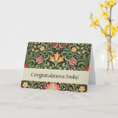 ウィリアム・モリス・ペルシアフローラアンティーク カード (黄色い花)