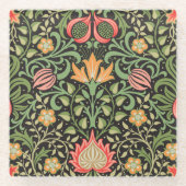 ウィリアム・モリス・ペルシアフローラアンティーク ガラスコースター (正面)