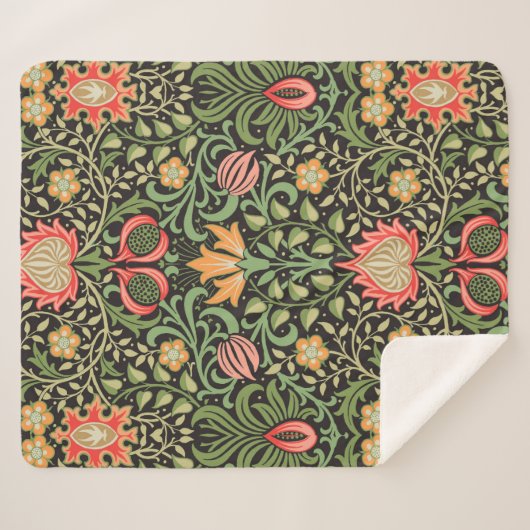 ウィリアム・モリス・ペルシアフローラアンティーク シェルパブランケット (正面(横))