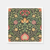 ウィリアム・モリス・ペルシアフローラアンティーク スタンダードカクテルナプキン (正面)