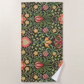 ウィリアム・モリス・ペルシアフローラアンティーク ビーチタオル (正面)