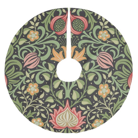 ウィリアム・モリス・ペルシアフローラアンティーク ブラッシュドポリエステルツリースカート (正面)