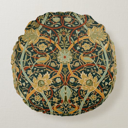 ウィリアム・モリス・ペルシャオリエンタル・カーペットアート ラウンドクッション (正面)