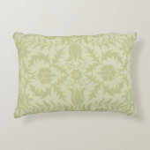 ウィリアム・モリス・ボラ結婚ージュのソフトグリーン アクセントクッション (正面)