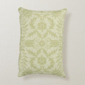 ウィリアム・モリス・ボラ結婚ージュのソフトグリーン アクセントクッション (裏面(縦))