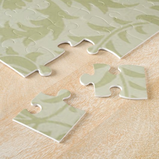 ウィリアム・モリス・ボラ結婚ージュのソフトグリーン ジグソーパズル (側面)