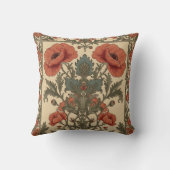 ウィリアム・モリス ポピーの花 アールヌーボー柄 クッション (裏面)