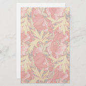 ウィリアム·モリス·ポピーズ·フローラアールヌーボー·パターン 便箋 (正面/裏面)