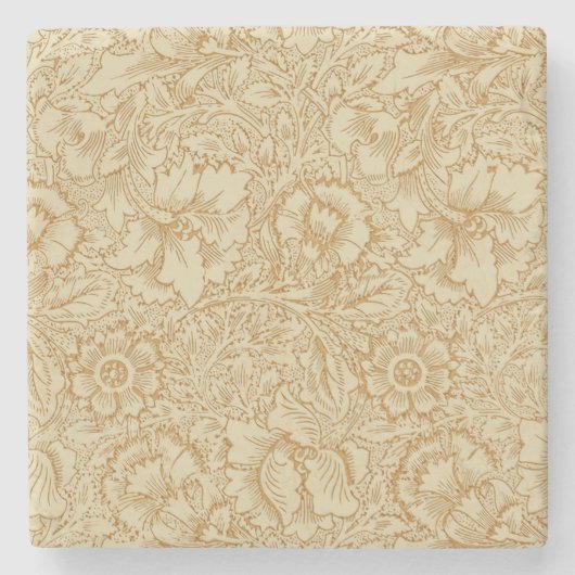 ウィリアム・モリス・ポピーフローラ壁紙 ストーンコースター (正面)