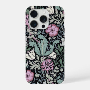 ウィリアム・モリス ポピー 植物 ヴィクトリアン 壁紙 iPhone 15 PROケース